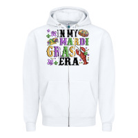 White in my mardi gras era Zipper Hoodie - MaliasSmallBusiness