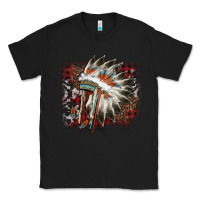 Black İndian Headress Cowhide Classic Tee - AdoDesignShop