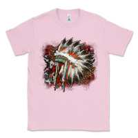 Bubblegum Pink İndian Headress Cowhide Classic Tee - AdoDesignShop
