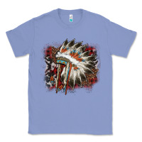 Colony Blue İndian Headress Cowhide Classic Tee - AdoDesignShop