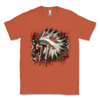 Copper İndian Headress Cowhide Classic Tee - AdoDesignShop