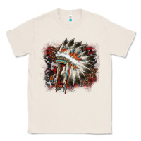Natural İndian Headress Cowhide Classic Tee - AdoDesignShop