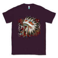 Plum İndian Headress Cowhide Classic Tee - AdoDesignShop