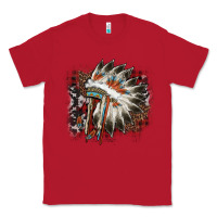 Red İndian Headress Cowhide Classic Tee - AdoDesignShop