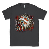 Smoke İndian Headress Cowhide Classic Tee - AdoDesignShop