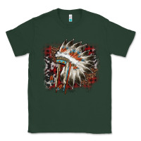 Sports Green İndian Headress Cowhide Classic Tee - AdoDesignShop
