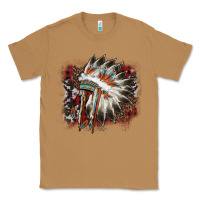 Toasted Coconut İndian Headress Cowhide Classic Tee - AdoDesignShop