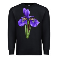 Black Iris Flower Premium Sweatshirt - LillyAllenDesigns