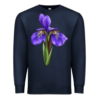 Navy Iris Flower Premium Sweatshirt - LillyAllenDesigns