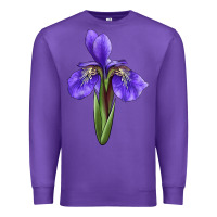 Purple Iris Flower Premium Sweatshirt - LillyAllenDesigns