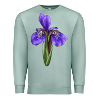 Seafoam Iris Flower Premium Sweatshirt - LillyAllenDesigns