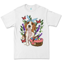 White Easter Beagle Premium Tee - RanaPortraitStore