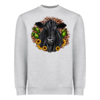 Heather Grey black angus cactus sunflower Heavyweight Sweatshirt - JahusDesignShop
