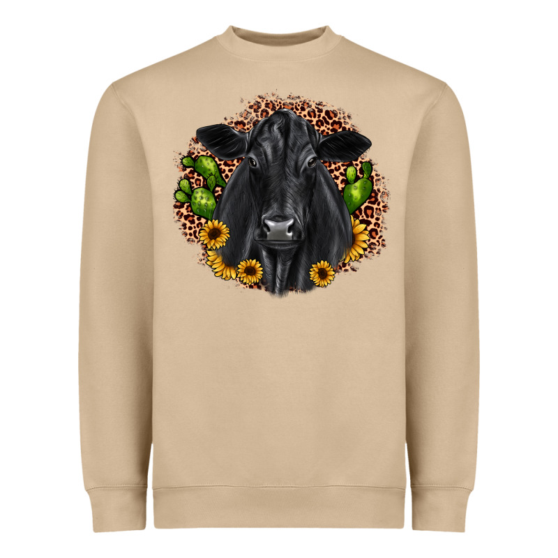 Black Angus Cactus Sunflower Heavyweight Sweatshirt by JahusDesignShop | Teevron