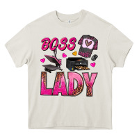 Cream boss lady Heavy Core Tee - texasbilliewilder