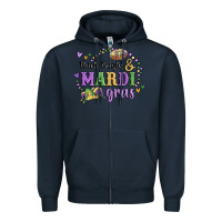 Navy thick thighs mardi gras Zipper Hoodie - MaliasSmallBusiness