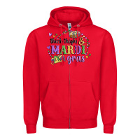 Red thick thighs mardi gras Zipper Hoodie - MaliasSmallBusiness