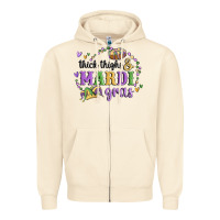 Sandshell thick thighs mardi gras Zipper Hoodie - MaliasSmallBusiness