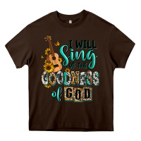Chocolate Brown i will sing of the goodness of god Heavy Core Tee - RanaPortraitStore