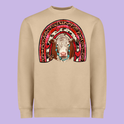 Valentines Hereford Rainbow Heavyweight Sweatshirt Designed By Jahusdesignshop