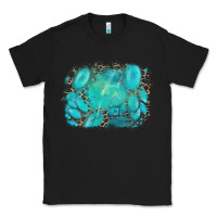 Black turquoise leopard background Classic Tee - AdoDesignShop