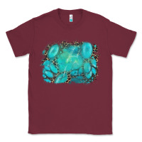 Burgundy turquoise leopard background Classic Tee - AdoDesignShop