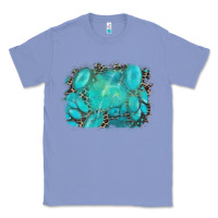 Colony Blue turquoise leopard background Classic Tee - AdoDesignShop