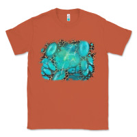 Copper turquoise leopard background Classic Tee - AdoDesignShop