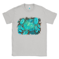 Moon Dust turquoise leopard background Classic Tee - AdoDesignShop