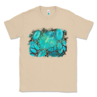 Mushroom turquoise leopard background Classic Tee - AdoDesignShop