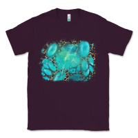 Plum turquoise leopard background Classic Tee - AdoDesignShop