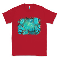 Red turquoise leopard background Classic Tee - AdoDesignShop