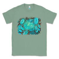 Sage turquoise leopard background Classic Tee - AdoDesignShop