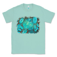 Seafoam turquoise leopard background Classic Tee - AdoDesignShop