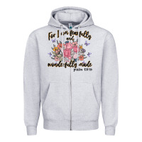 Heather Grey for i am fearfully and wonderfully made Zipper Hoodie - MaliasSmallBusiness