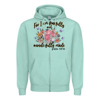 Seafoam for i am fearfully and wonderfully made Zipper Hoodie - MaliasSmallBusiness