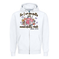 White for i am fearfully and wonderfully made Zipper Hoodie - MaliasSmallBusiness
