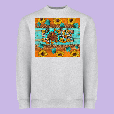 Sunflower Leopard Thanksgiving Love Heavyweight Sweatshirt Designed By Artiststas