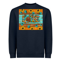Navy Sunflower Leopard Thanksgiving Love Heavyweight Sweatshirt - Artiststas
