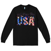 Black god bless the usa Long Sleeve Tee - NancyCooperArtShop