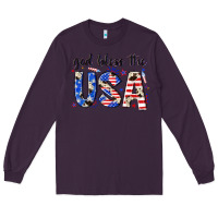 Plum god bless the usa Long Sleeve Tee - NancyCooperArtShop