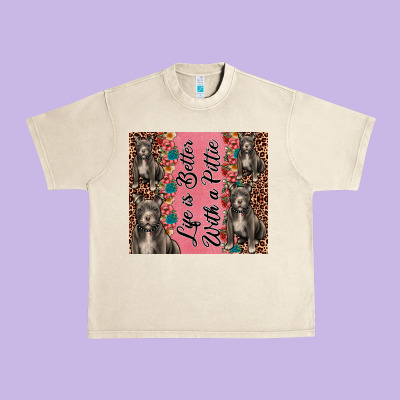 Life Is Better With A Pittie Urban Heavy Tee Designed By Jahusdesignshop