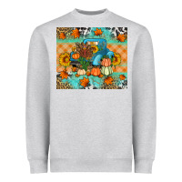 Heather Grey Thanksgiving Truck With Turkey Heavyweight Sweatshirt - Artiststas