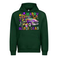 Forest Green happy mardi gras truck Urban Hoodie - CowGirlArtShop