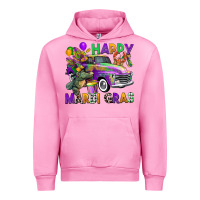 Fuchsia Pink happy mardi gras truck Urban Hoodie - CowGirlArtShop