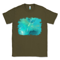 Army Green turquoise background Classic Tee - AdoDesignShop