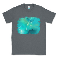 Charcoal Heather turquoise background Classic Tee - AdoDesignShop