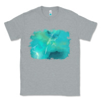 Heather Grey turquoise background Classic Tee - AdoDesignShop