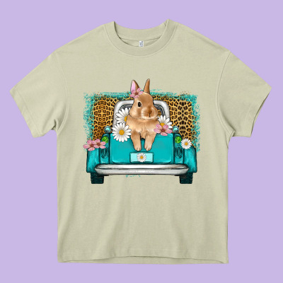 Easter Bunny Truck Heavy Core Tee Designed By Artiststas