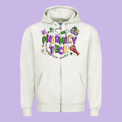 Pharmacy Tech Zipper Hoodie Designed By Maliassmallbusiness